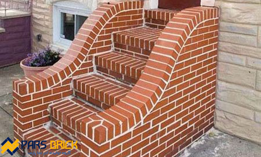 Implementation of stairs with red bricks